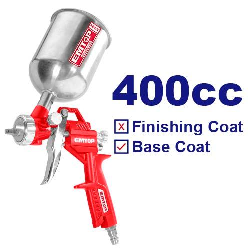 Pistolet  peinture à air comprimé 400ml EMTOP