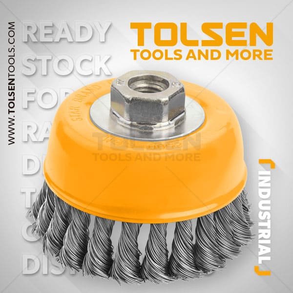 Brosse Métalique Noir Avec Ecrou 100mm TOLSEN