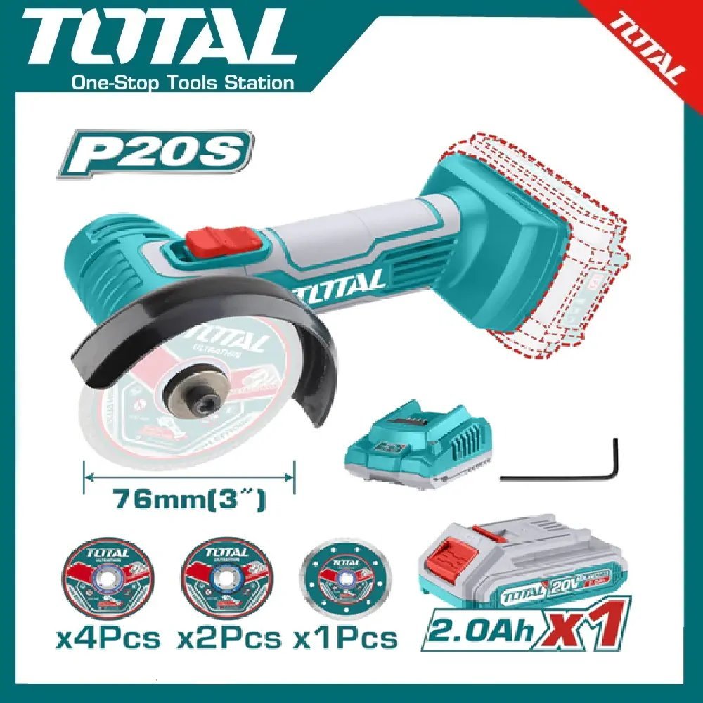 Mini-tronçonneuse sans fil a batterie 20v 2ah TOTAL