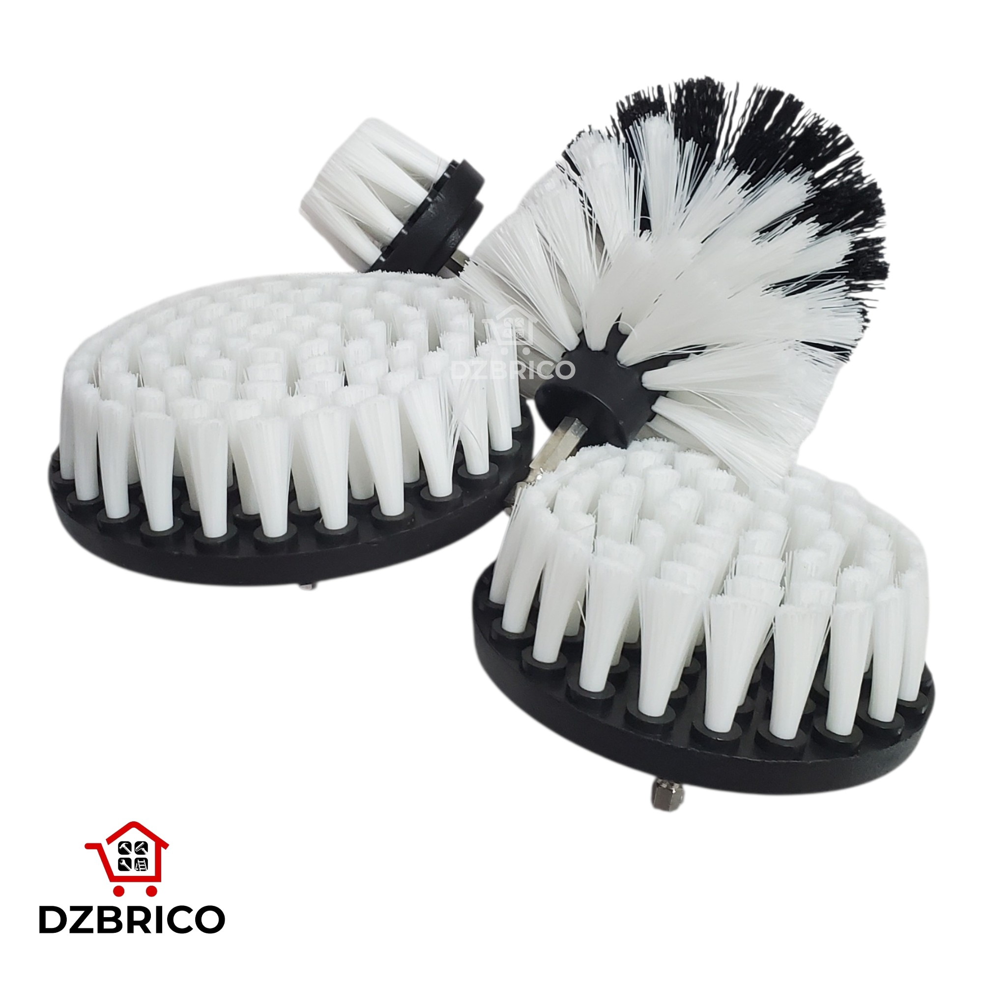 kit de brosse de nettoyage a 4 tailles , 2 "/ 3,5" / 4 "/ 5"  pour visseuse, Poils  demi-souples