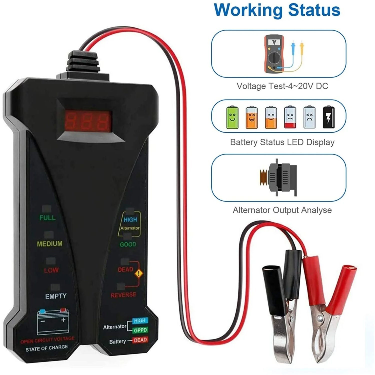 Testeur de batterie Numérique 12V CNBJ-805