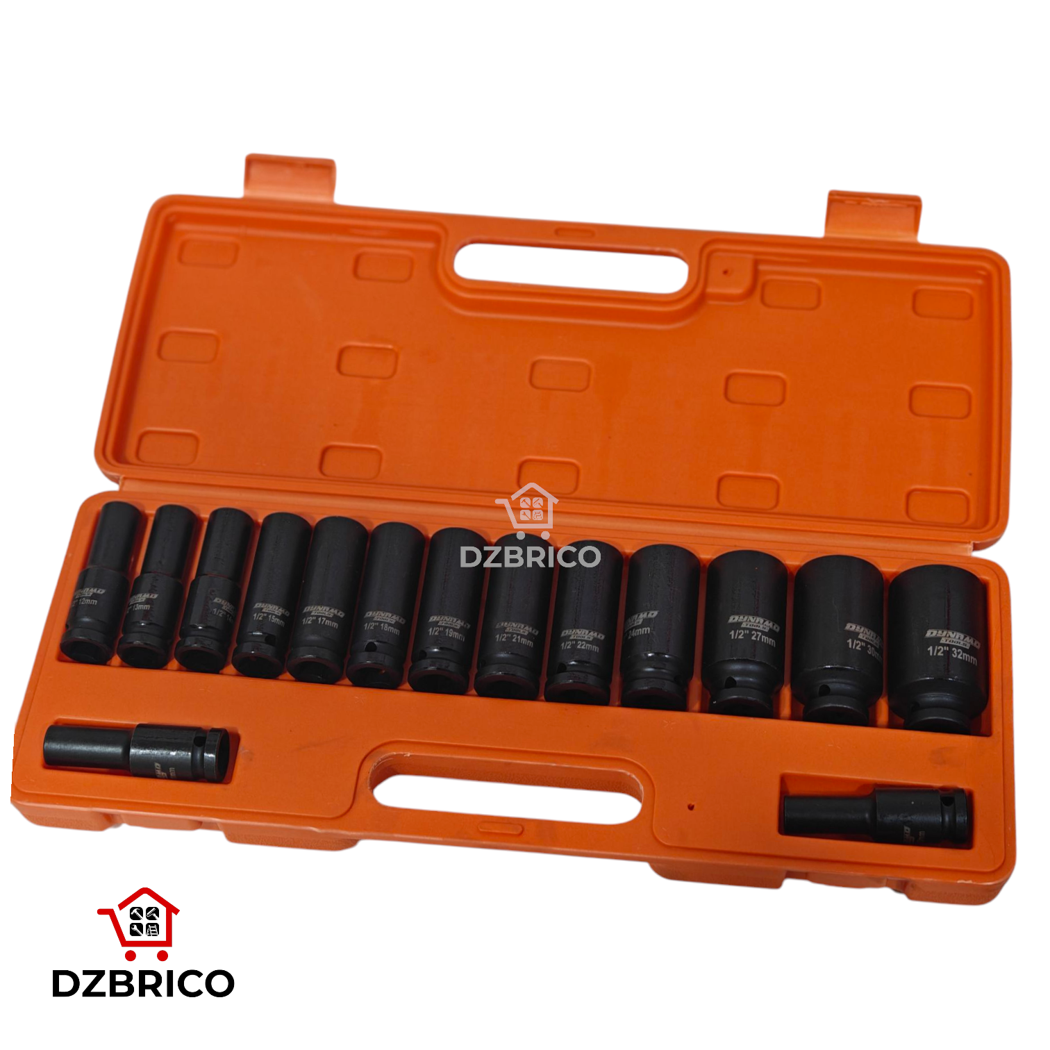 Caisse douille a choc longue 1/2" 15pcs 10-32mm SFT