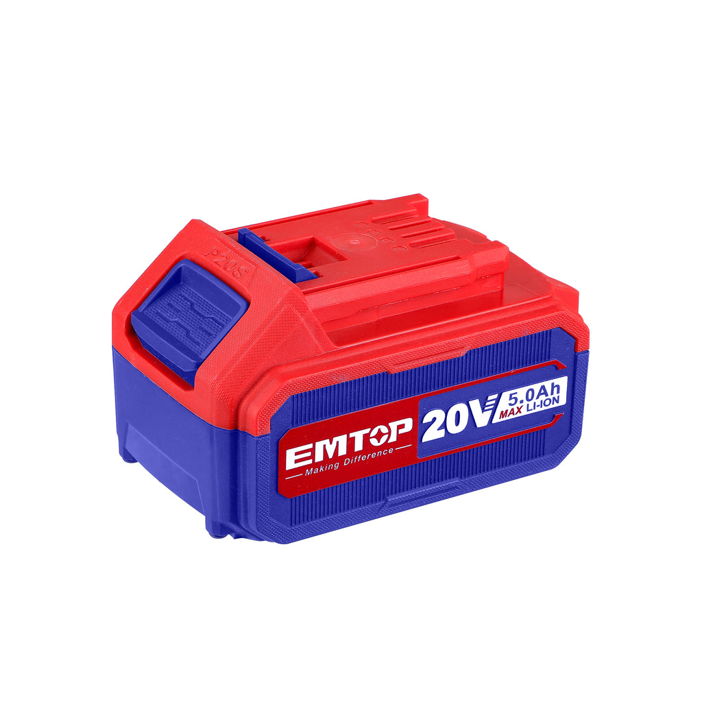 Batterie lithium-ion haute capacité  20 V 5,0 Ah EMTOP
