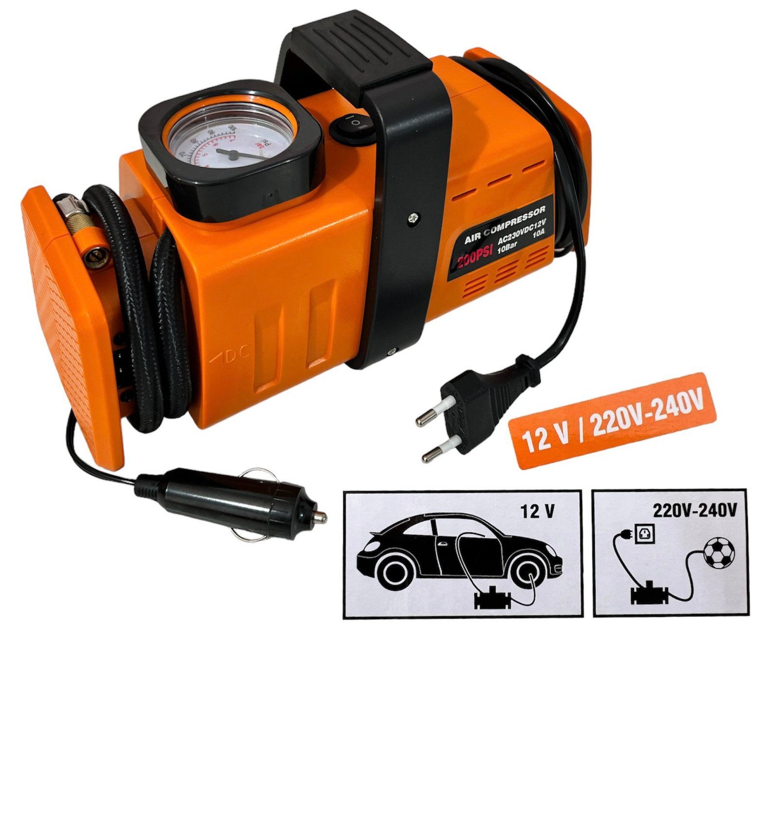 Mini Compresseur A Air Auto 12V et 220V prise SFT