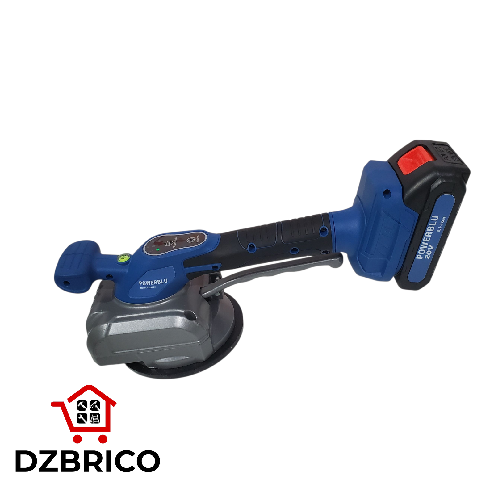 Ventouse de pose de carrelage vibrante à batterie 20V 2.0Ah,5 Vitesses Réglable POWERBLU