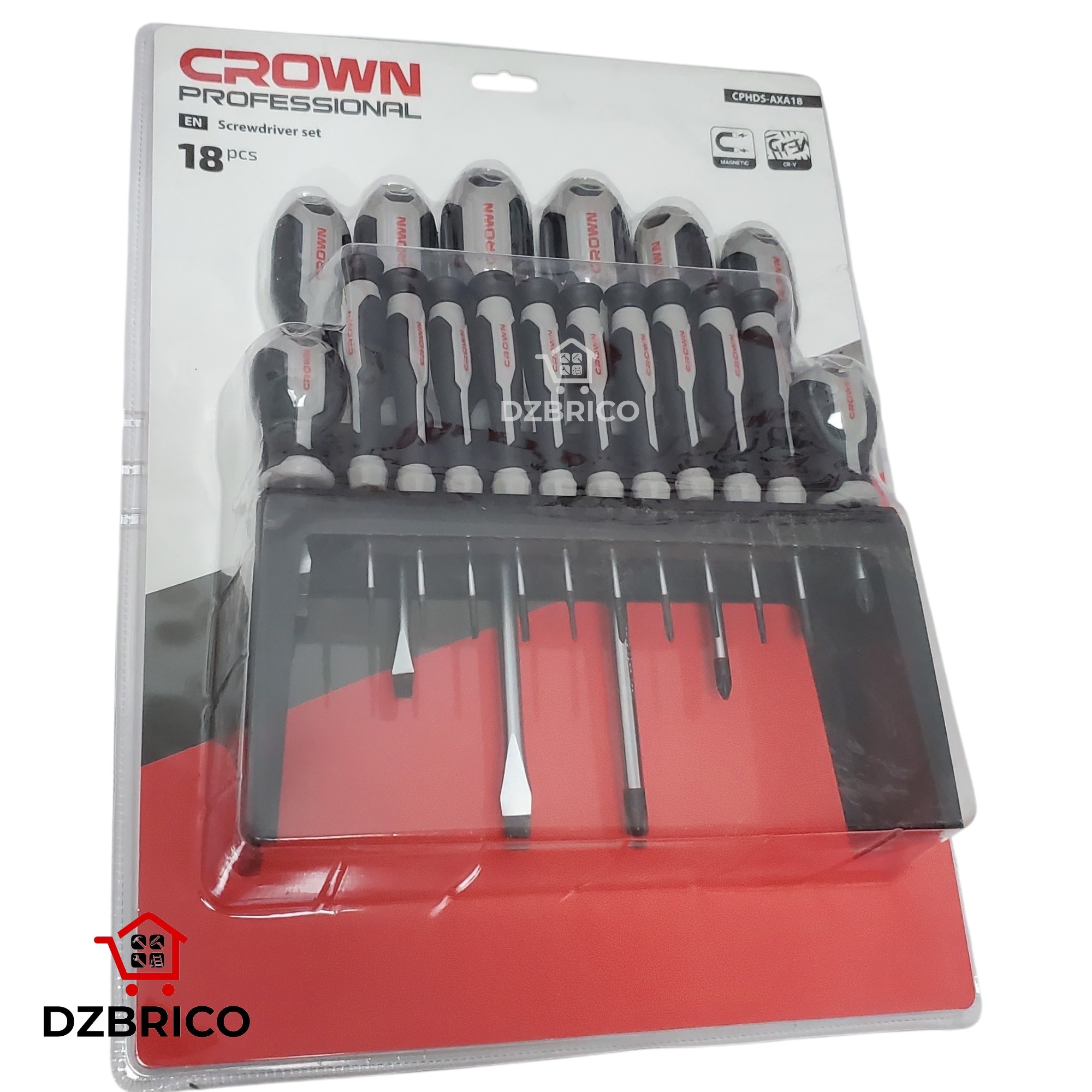 Jeux de tournevis Philips et etoile torc18 Pieces CPHDS-AXA18 CROWN