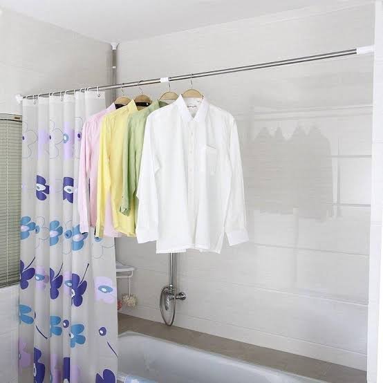 Barre Rideau de douche extensible 70-120mm BLANC